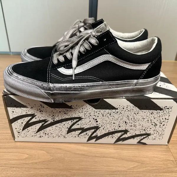 [BUNJANG] Vans Vault OG Old Skool LX Stressed Black Sneakers / 반스 볼트 OG 올드스쿨 LX 스트레스드 블랙 280