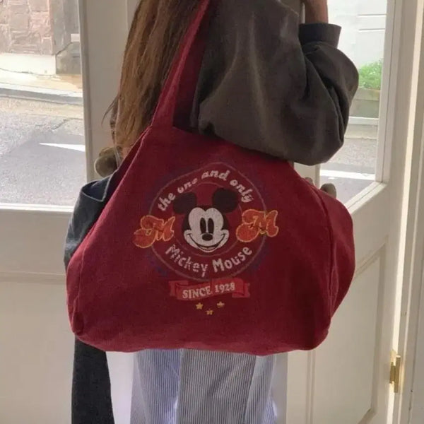 [BUNJANG] Disney Mickey Corduroy Eco Bag / 디즈니 미키 골덴 에코백
