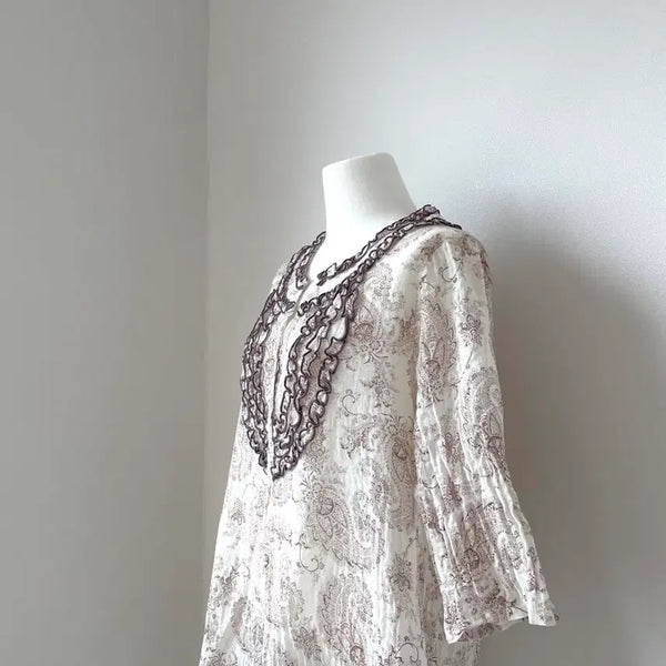 [BUNJANG] Man Neung Vintage Paisley Mori Girl Hippie Ethnic Vintage Blouse / [만냥빈티지] 모리걸 히피 에스닉 빈티지블라우스 페이즐리 아오이유우 스즈코 카호