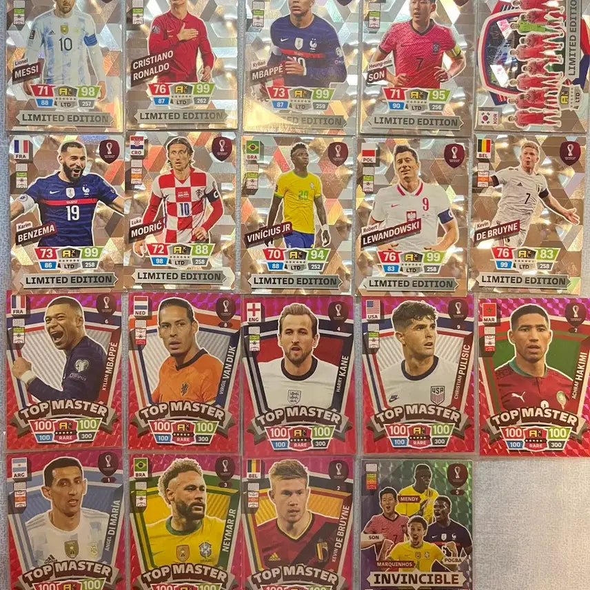[BUNJANG] Panini Soccer Rare Card Bundle Set (Messi, Ronaldo, etc.) / 파니니 축구 레어카드 27장 일괄 급처 (메시, 호날두 등등)