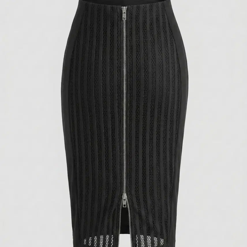 [BUNJANG] GGPX Mesh Lace H-Line Skirt Black / GGPX 메시 레이스 H라인 스커트 | 55(26) | 블랙 | 투웨이 지퍼 | 상태최상