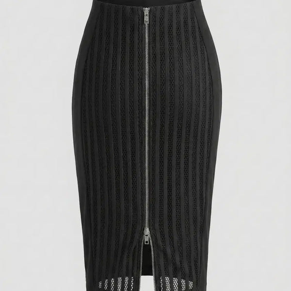 [BUNJANG] GGPX Mesh Lace H-Line Skirt Black / GGPX 메시 레이스 H라인 스커트 | 55(26) | 블랙 | 투웨이 지퍼 | 상태최상