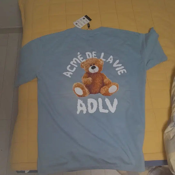 [BUNJANG] ADLV ADLV Short Sleeve T-Shirt Light Blue & Black XXL / ACME DE LA VIE 반팔티 라이트블루& 블랙 xxl