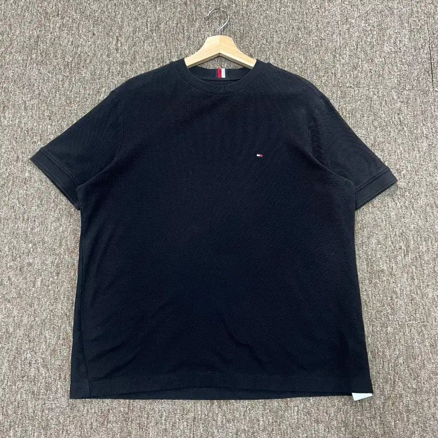 [BUNJANG] Tommy Hilfiger Black Knit Short Sleeve T-Shirt (L) / 타미힐피거 블랙 니트 반팔티 L