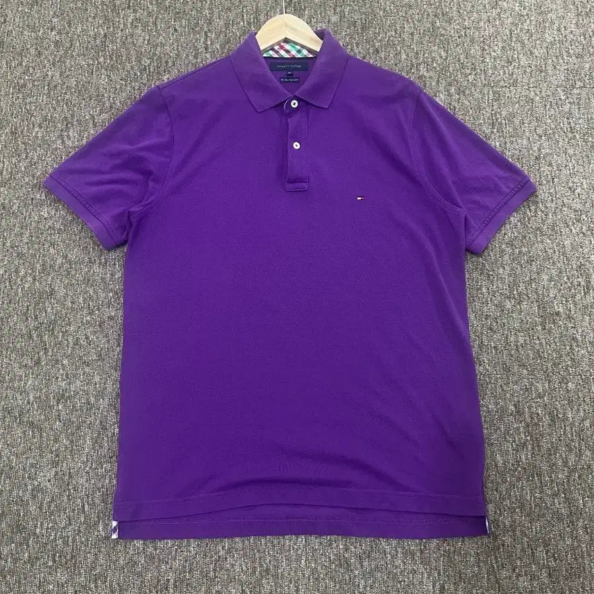 [BUNJANG] Tommy Hilfiger Purple Short Sleeve Polo Shirt XL / 타미힐피거 퍼플 반팔 카라티 XL