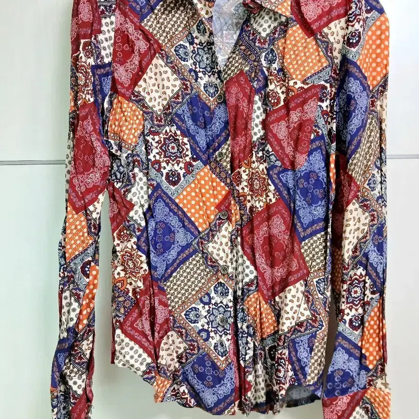 [BUNJANG] Patchwork Pattern Oriental Shirt / 패치워크 패턴 오리엔탈 셔츠
