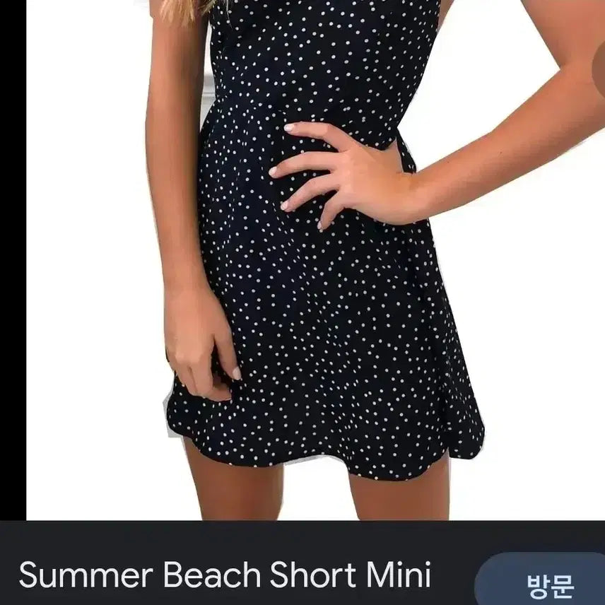 [BUNJANG] Forever 21 Polka Dot Backless Cross Strap Sleeveless Mini Dress / 포에버21 뒤태반전 백크로스 도트 나시 원피스 (55~55반)