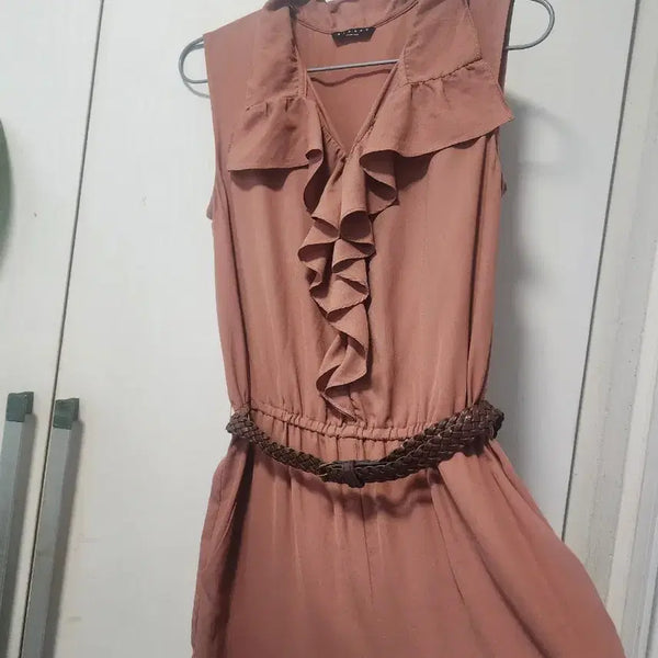 [BUNJANG] SISLEY Sleeveless Jumpsuit Dress Brown / 시슬리 점프수트 드레스