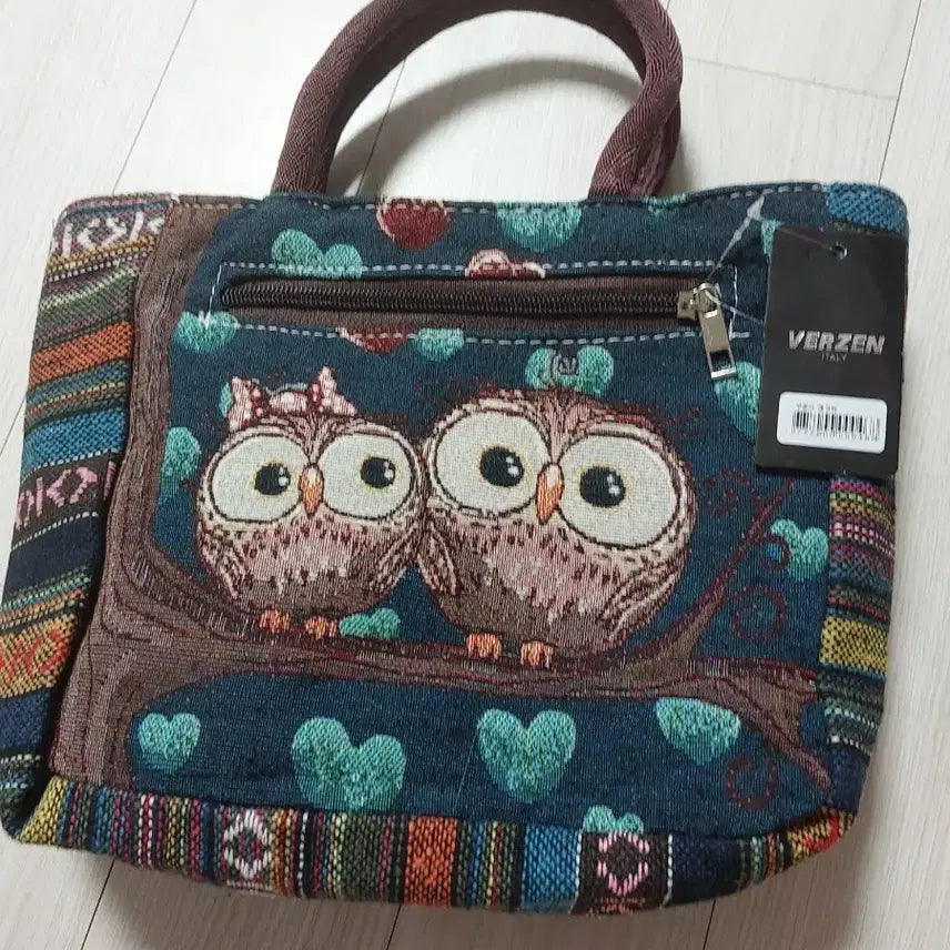 [BUNJANG] Vergen Owl Pattern Tote Bag / (새상품)버젠 부엉이 패턴 핸드백