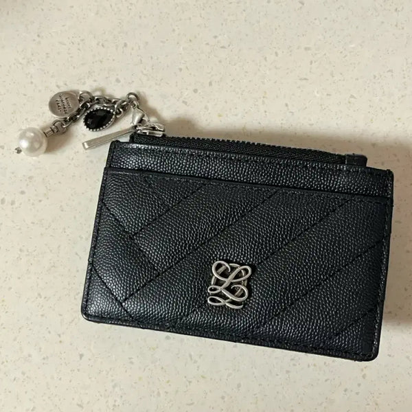 [BUNJANG] Louis Quatorze El Quilting Wallet Black Silver-Tone / 루이까또즈 엘퀼팅 블랙 은장 지갑