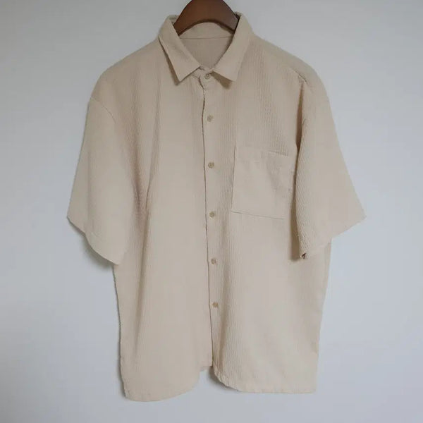 [BUNJANG] Men's Oversized Fit Short Sleeve Pocket Shirt / [FREE] 남성 오버핏 반팔 포켓 셔츠 남자 티셔츠 G31