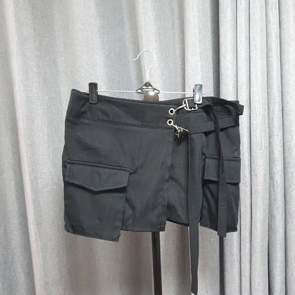 [BUNJANG] L Buckle Detail Skirt Pants / L 버클디테일 치마바지