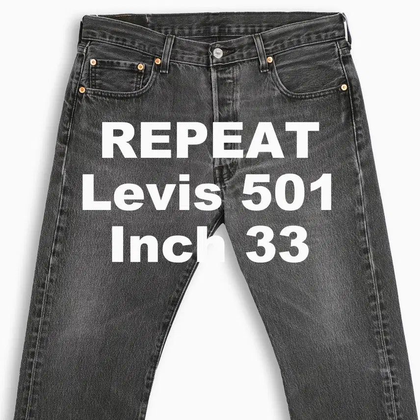 [BUNJANG] Vintage Levi's 501 Black Selvedge Denim Jeans (33 Inch) / 빈티지 리바이스 501 흑청 블랙진 33 인치 LV50134628