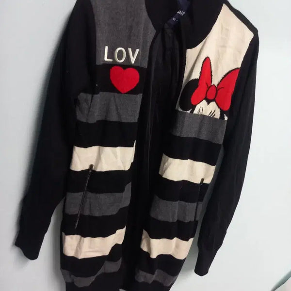 [BUNJANG] Mickey Mouse Zip-Up Knit Cardigan / 니트
