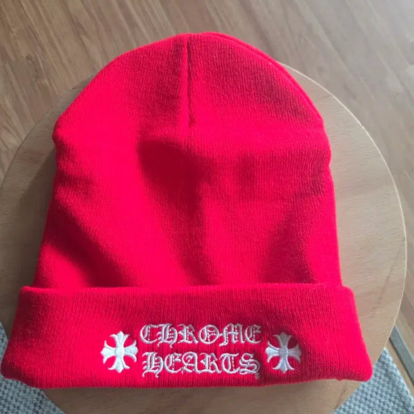 [BUNJANG] Chrome Hearts Lettering Red Beanie / 크롬하츠 레터링 레드 비니