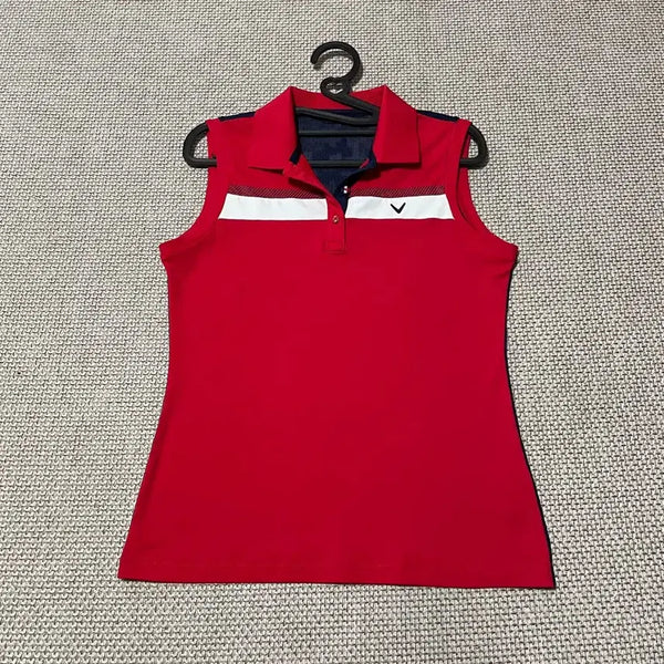 [BUNJANG] Callaway Women's Golf Sleeveless Polo Shirt Size S / S 캘러웨이 여성 골프 카라 민소매 B.8259