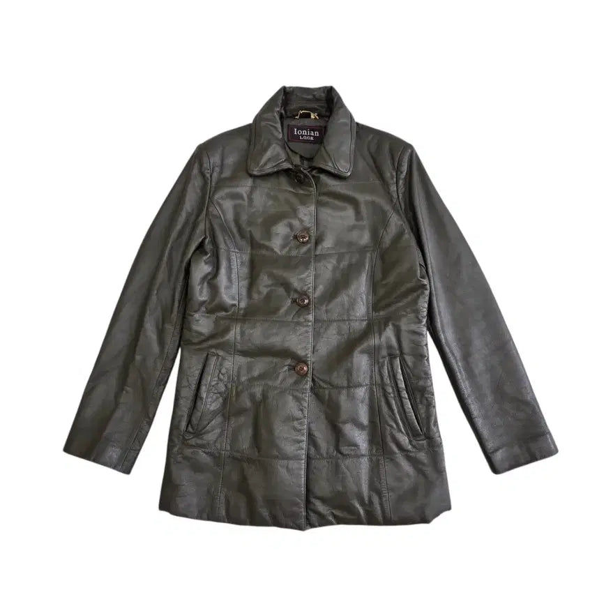[BUNJANG] Vintage Women's Cowhide Leather Jacket / Vintage 여성 빈티지 소 가죽 자켓
