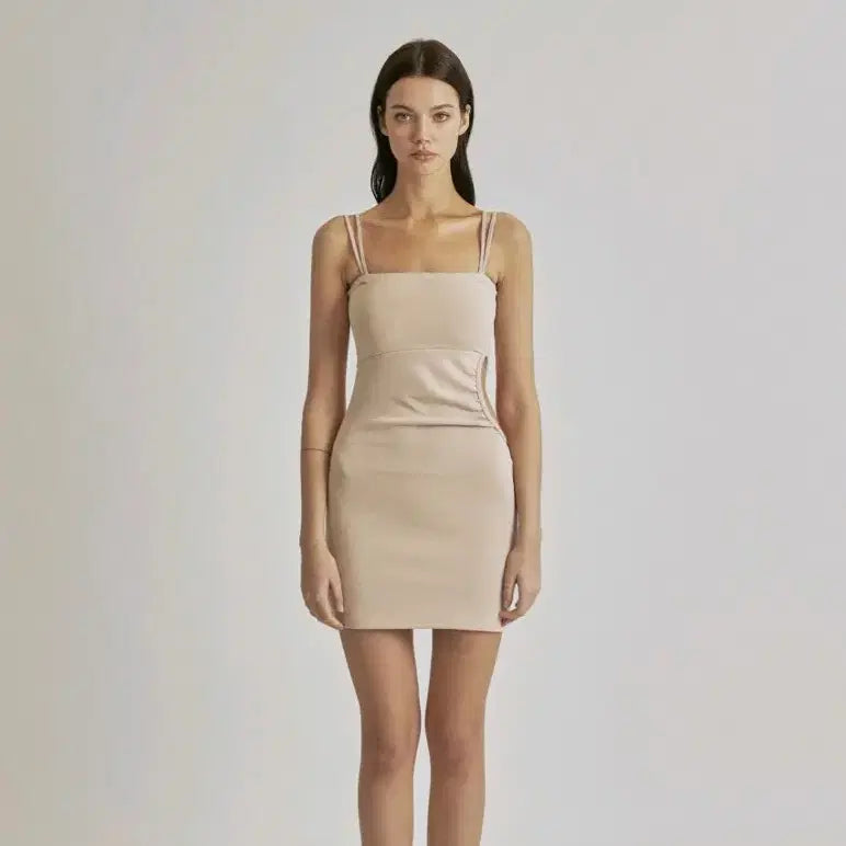 [BUNJANG] 3Times Venus Mini Dress Beige / 쓰리타임즈 비너스 원피스 _ 베이지