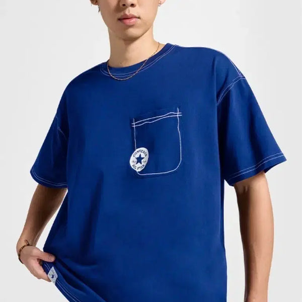 [BUNJANG] Converse Cobalt Blue Unisex Cotton Loose Fit T-Shirt Size 90 / 컨버스 남여공용 코발트블루 루즈핏 코튼 반팔티 90사이즈