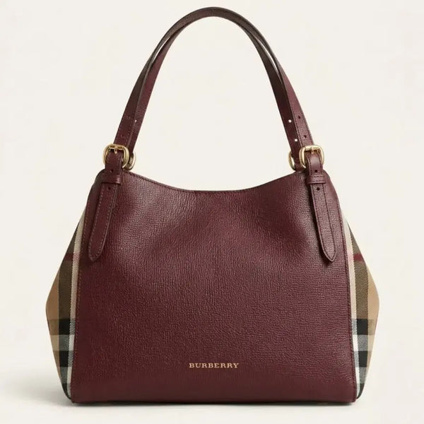 [BUNJANG] Burberry Leather Hobo Bag Burgundy / 정품 버버리 체크 벨트 레더 호보백 버건디
