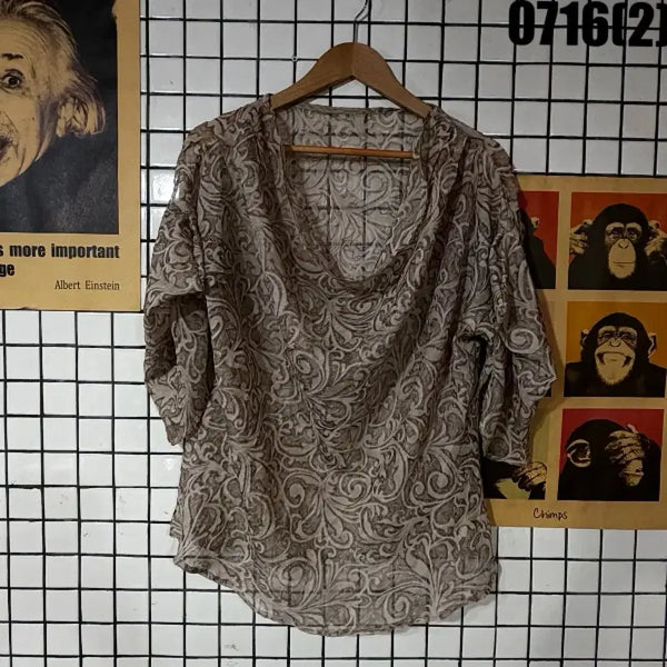 [BUNJANG] Chiffon Lace Pattern Blouse - Size L / 여성 블라우스 쉬폰 레이스 패턴 L 0716