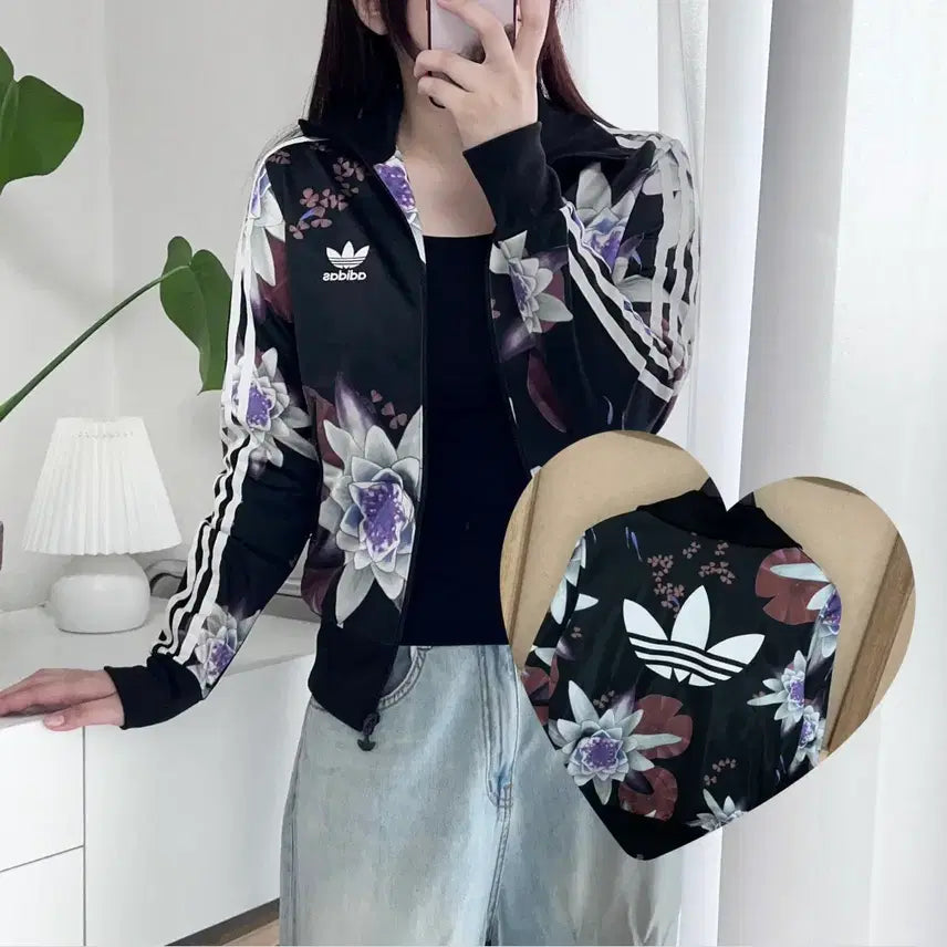 [BUNJANG] Adidas Black LOTUS PRINT Jersey Size 85 / [정품] 아디다스 블랙 LOTUS PRINT 져지 [ 85 ]