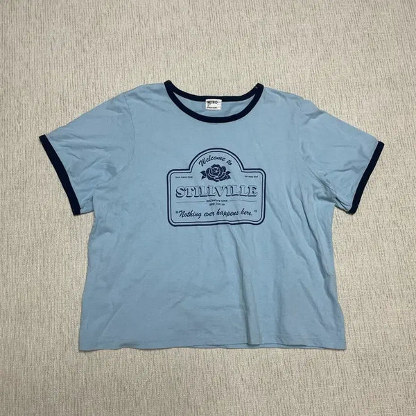[BUNJANG] Retro Studio Style Short Sleeve T-Shirt Size 2 / 레트로스튜디오 스타일 반팔 티셔츠 2사이즈