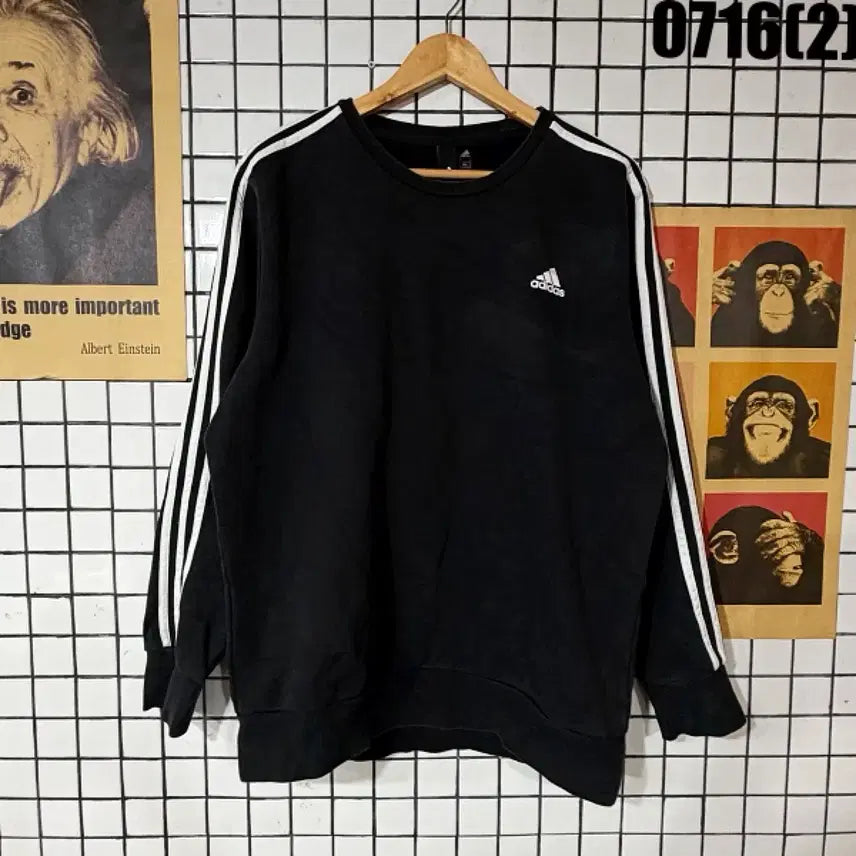 [BUNJANG] Adidas Three-Stripes Sweatshirt Black 3XL / 아디다스 삼선 맨투맨 블랙 3XL 0716