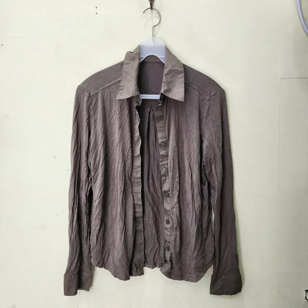 [BUNJANG] Kim Seo Brown Shirt 90 / kim seo 셔츠 브라운 90