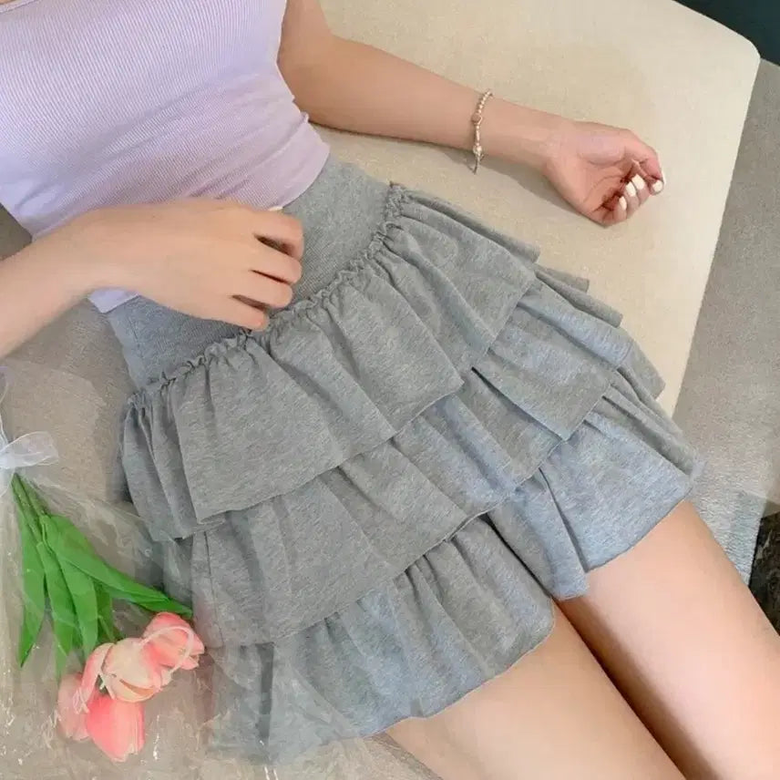 [BUNJANG] Ruffle Mini Skirt Bundle Set (2 Styles) / (새상품 2벌 일괄) 캉캉 미니스커트 2종