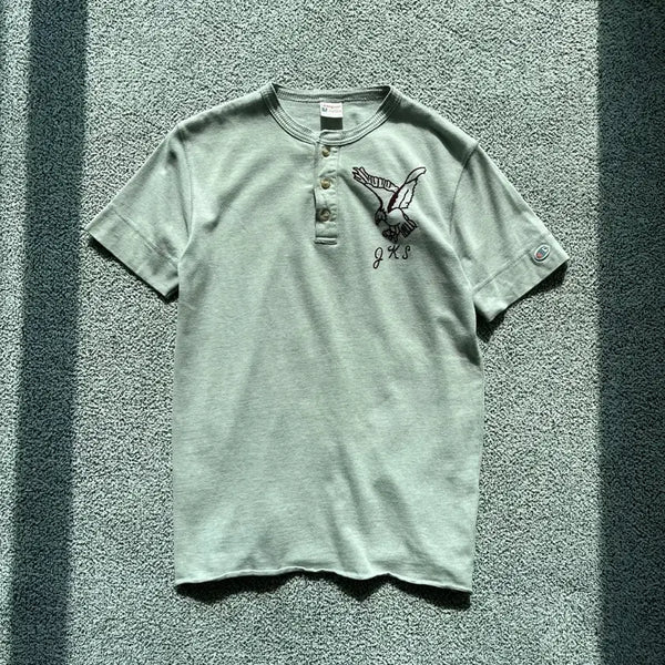 [BUNJANG] Champion Japan 50s Replica Henly Neck T-Shirt L Grey / Champion . 50s 챔피온 재팬 복각라인 헨리넥 티셔츠