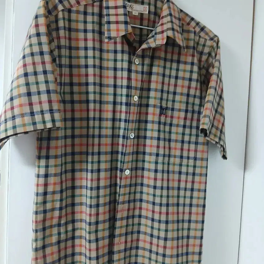 [BUNJANG] DAKS Check Pattern Short Sleeve Shirt / DAKS 체크 패턴 반팔 셔츠 100