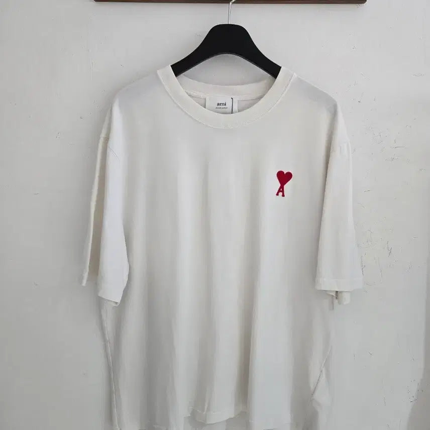 [BUNJANG] Ami Cotton T-Shirt White L / 아미 코튼 반팔 티셔츠