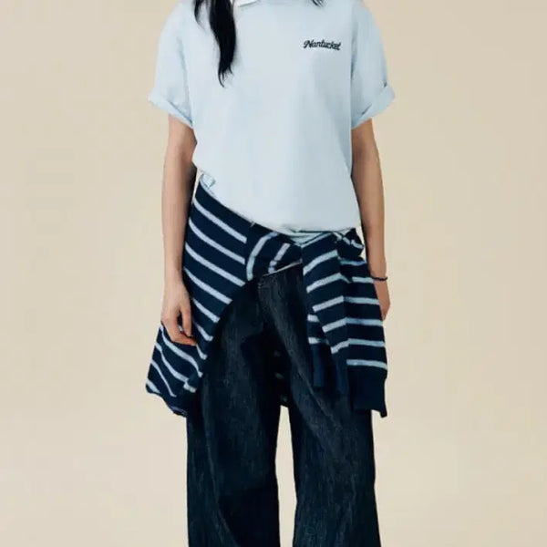 [BUNJANG] SPAO Long Wide Jeans Navy / (새상품) 스파오 롱 와이드 진 네이비