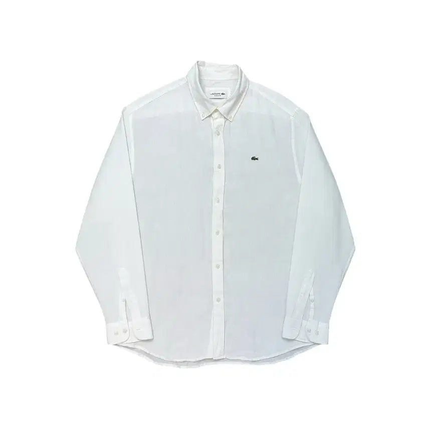 [BUNJANG] Lacoste Linen Shirt White L / 라코스테 린넨 셔츠