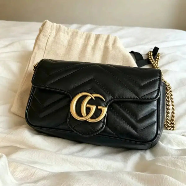 [BUNJANG] Gucci Marmont Mini Crossbody Bag Black / 구찌 마몬트 미니 크로스백 블랙