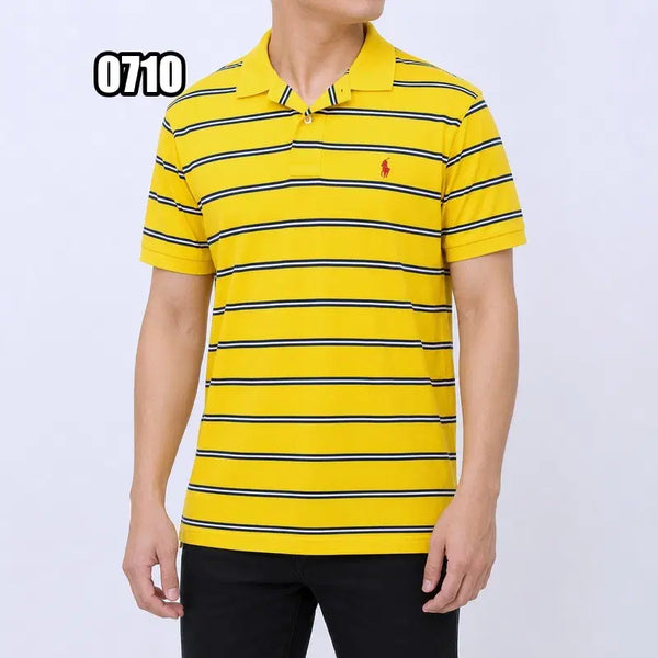 [BUNJANG] Polo Ralph Lauren Striped Pattern Pique Short Sleeve Polo T-Shirt / M 폴로 랄프로렌 스트라이프 패턴 피케 반팔 카라 티셔츠