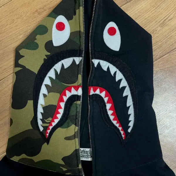 [BUNJANG] BAPE 1st Camo Shark Full Zip Double Hoodie / 베이프 퍼스트 카모 샤크 풀 집 더블 후드집업