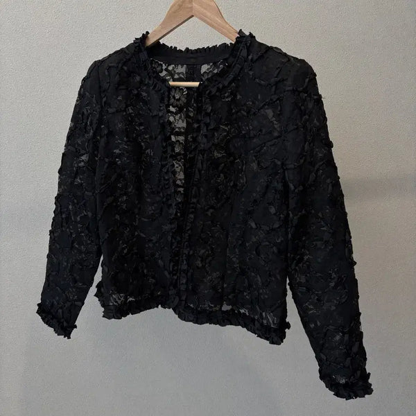 [BUNJANG] Black Lace Cardigan Jacket / 블랙 레이스 가디건자켓