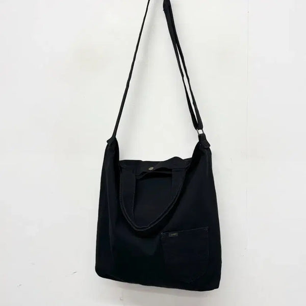[BUNJANG] Lee 2-Way Canvas Eco Bag Black / Lee 2way 캔버스 에코백