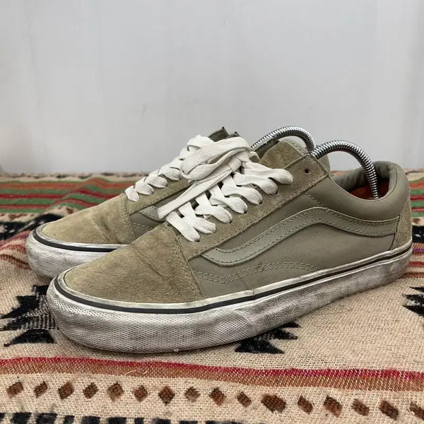 [BUNJANG] Vans Old Skool Suede Khaki Sneakers 250 / 반스 올드스쿨 스웨이드 카키 스니커즈 250 X02289