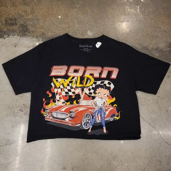 [BUNJANG] American Vintage Betty Boop Cropped T-Shirt / 미국 빈티지 베티붑 크롭 반팔티