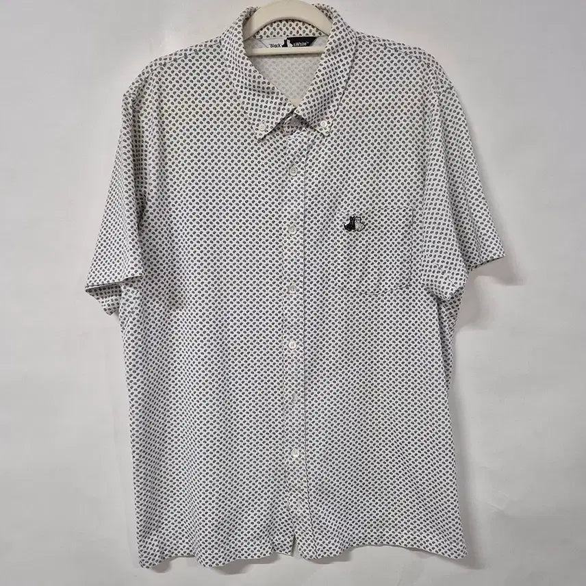 [BUNJANG] Black and White Summer Short Sleeve Golf Shirt Men's 110 / 블랙앤화이트 여름 반팔 골프셔츠/남성110