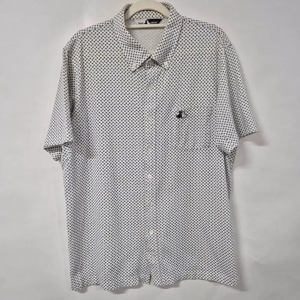[BUNJANG] Black and White Summer Short Sleeve Golf Shirt Men's 110 / 블랙앤화이트 여름 반팔 골프셔츠/남성110
