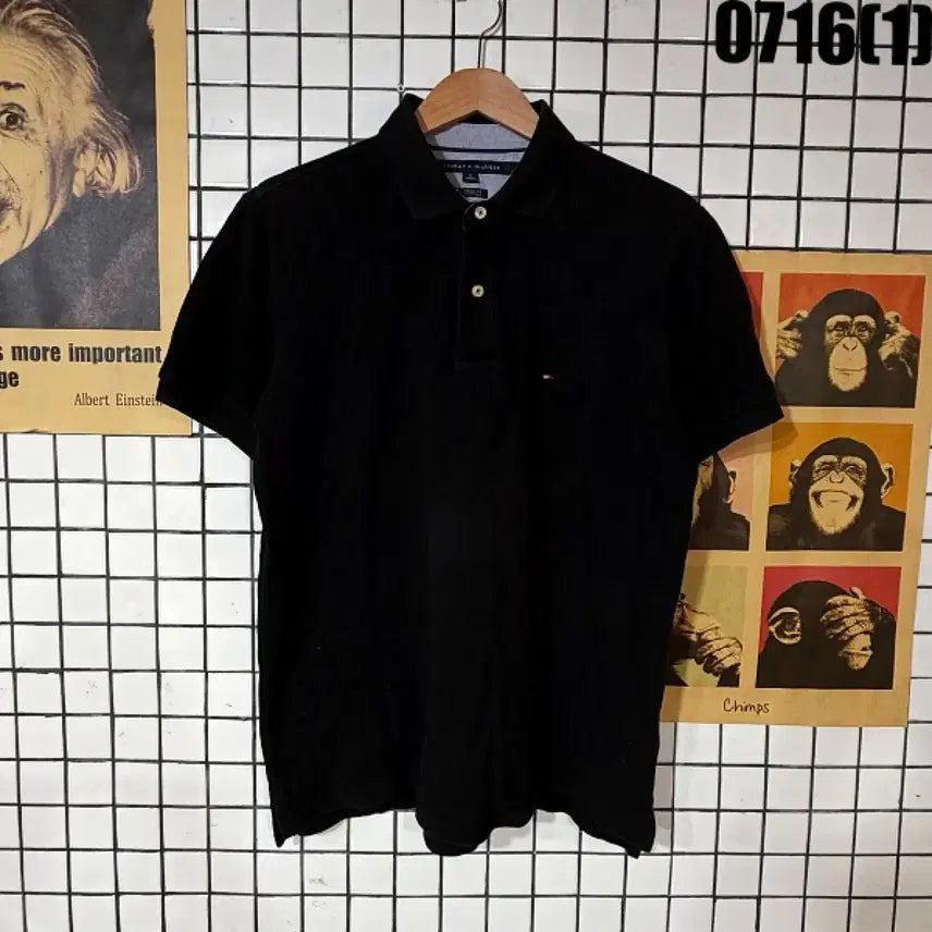 [BUNJANG] Tommy Hilfiger Short Sleeve Polo Shirt Black M / 타미힐피거 반팔 카라티 블랙 M