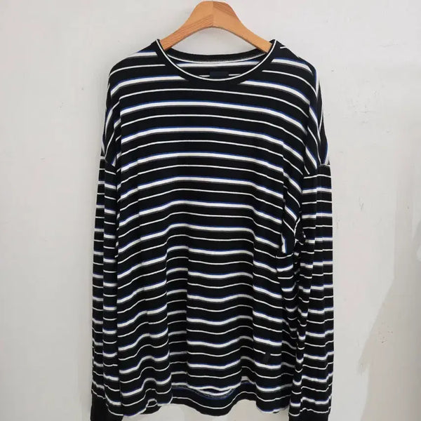 [BUNJANG] Juun.J Striped Sleeve Long Sleeve T-Shirt / 준지 스트라이프 슬리브 긴팔 티셔츠