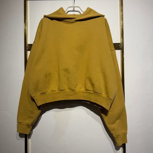 [BUNJANG] Los Angeles Apparel Heavy Fleece Crop Hoodie Mustard M / Los Angeles Apparel 헤비 플리스 크롭 후디 머스타드 M