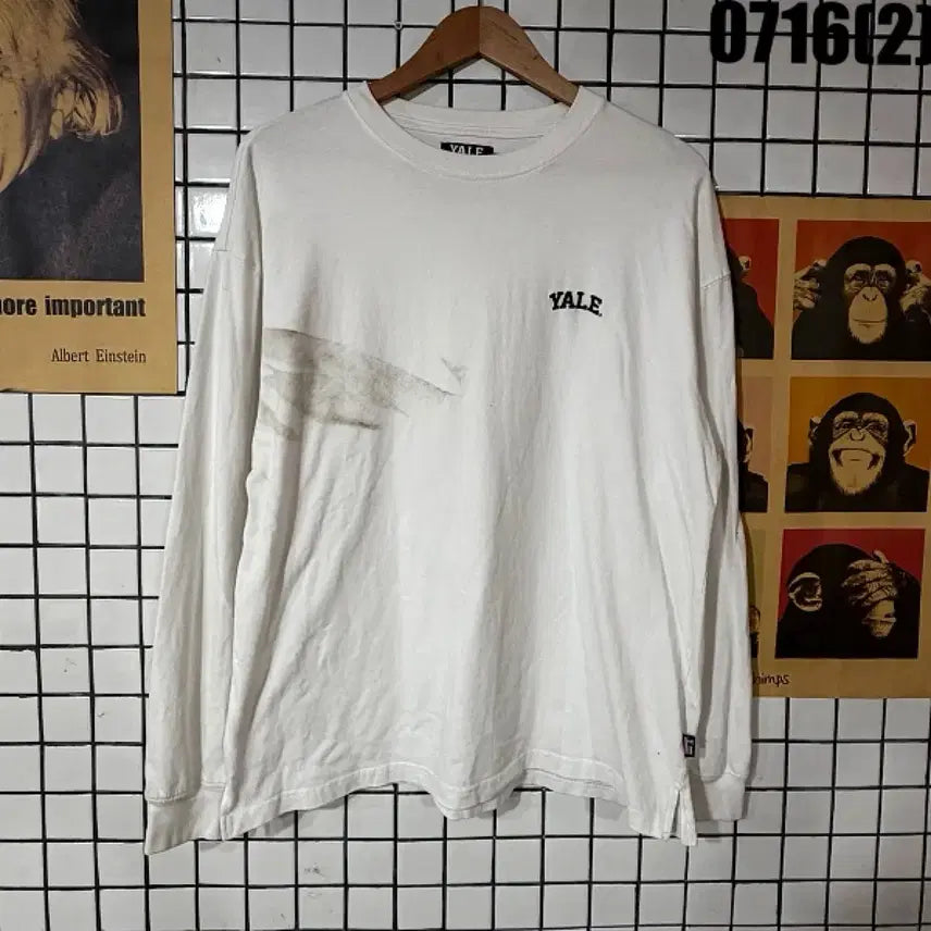 [BUNJANG] Yale Long Sleeve T-Shirt White M / 예일 롱슬리브 화이트 M 0716