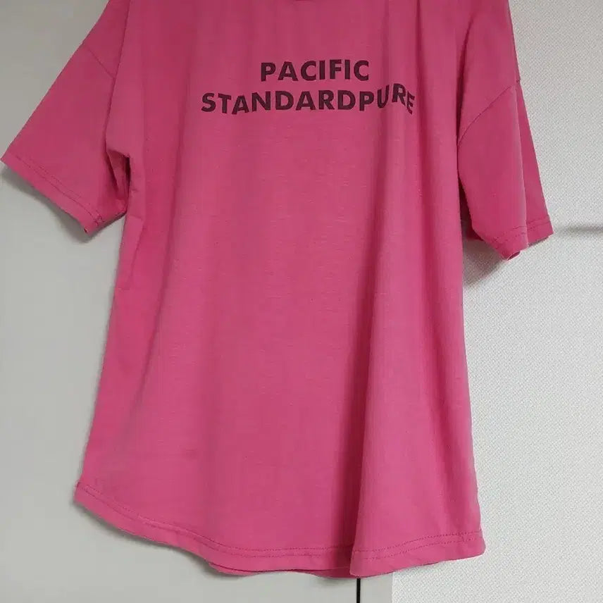 [BUNJANG] PACIFIC STANDARDPURE Lettering Pink Short-Sleeve T-Shirt (L) / PACIFIC STANDARDPURE 핑크 반팔티셔츠L