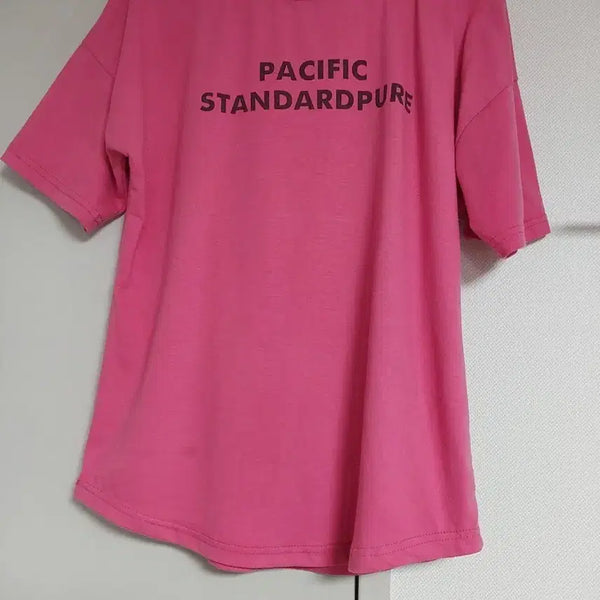 [BUNJANG] PACIFIC STANDARDPURE Lettering Pink Short-Sleeve T-Shirt (L) / PACIFIC STANDARDPURE 핑크 반팔티셔츠L